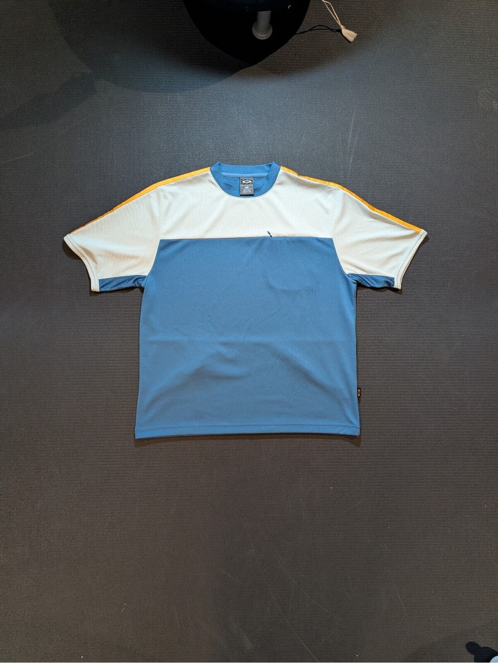 Oakley Software Cycling Jersey Mens M Blue White Zip Pocket Y2K Techwear Moto